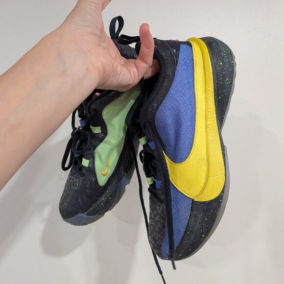 Nike Giannis Freak 5 Joker Sneakers Yellow Green Black Size 4.5 - Picture 2 of 8